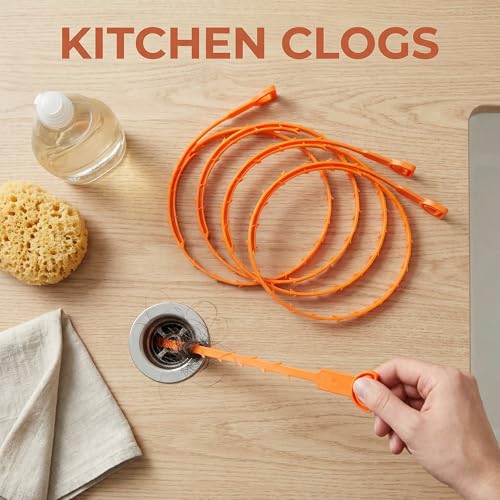 3 Pack 25 Inch Drain Snake Set - Drain Cleaner with Grip Handle Effectively Clean Hair and Other Clog for Toilet, Kitchen Sink, Bathroom Tub and Sewer