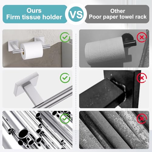 Brushed Nickel Bathroom Hardware Towel Bar Set, 5 Pieces Double Dase Toilet Paper Holder Towel Holder Set, 23.6 Inch Stainless Steel Towel Rack for Bathroom Wall Mount - color: Brushed Nickel, size: 5pieces B