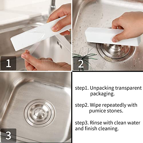 Norme 30 Pack Pumice Stones for Toilet Bowl Cleaning Scouring Pad Pumice Stick Cleaner for Cleaning Toilets Bathtubs Grills Kitchen Oven Stove Swimming Pools Sinks 5.9 x 1.4 x 0.9''(White) - color: White