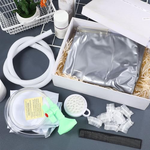 LemonRoad Inflatable Shampoo Basin Set with Inflatable Shampoo Basin Comb Disposable Ear Cover Hairbrush Shower Bag for Elderly Disabled Pregnant Injured Bedridden Handicapped Home Sink for Locs Detox