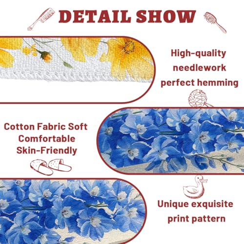 Cosmos Hand Towels, Watercolor Delphinium Plant Illustration Decorative Bath Towel Soft Absorbent Towel for Kitchen Guest Room Bathroom Gym Decor - color: Cosmos