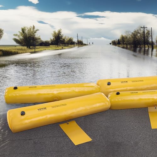 Flood Barriers, Sandbag Alternative Flood Bags 4 Pack, Flood Barrier for Home, Water Barriers for Flooding, Doorway, Driveway(4FTx6in) - style: 4ft(l)*6(h)