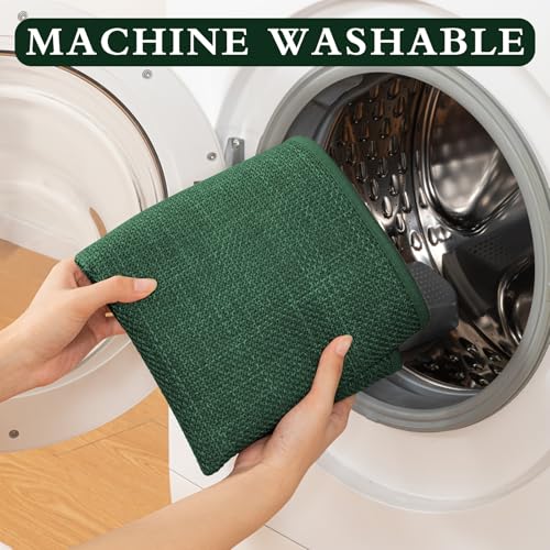 YIHOUSE Green Bathroom Rug Set, 2 Piece, 17"x24" + 17"x47", Non Slip, Quick Dry, Modern Boho Style - color: Green, size: 2 Piece (17"x24" + 17"x47")