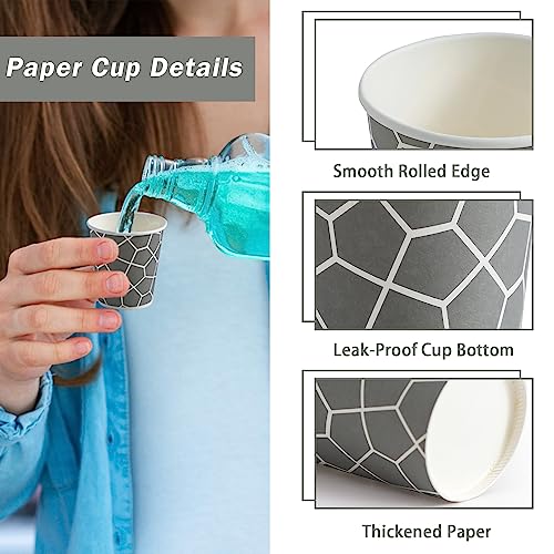3 oz Paper Cups – 600 Count, Small Bathroom Cups, Disposable Mouthwash Cups, Espresso Cups, Mini Cup for Coffee, Tea, Water, Snack - color: Gray, size: 3 oz
