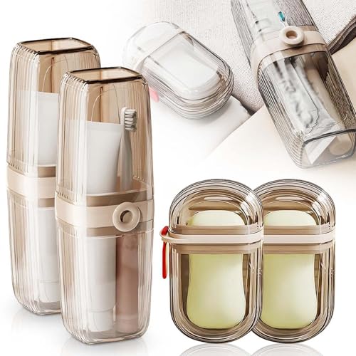 Yilia Travel Soap Case, Portable Soap Container with Lid, Efficient Drainage and Leak-Proof, Ideal for Shower, Gym, School, Camping, Vacation, Outdoor (Mix Set*2) - color: Mix Set*2