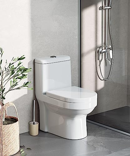 Ceramic Toilet Brush & Holder Set - Freestanding Deep-Cleaning Toilet Bowl Cleaner Brush, Stainless Steel Handle, Small & Sturdy for Storage, Easy to Clean, Non-Scratching - color: Sand