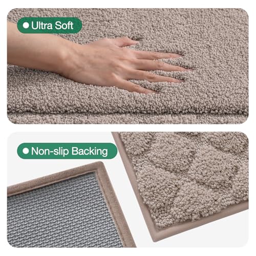 LUMI Bathroom Rugs, Ultra Soft Absorbent Bath Mat for Shower, Non Slip Washable Bath Rugs with Rubber Backing, Microfiber Plush Quick Dry Floor Mat for Bathtub, Floor, Brown, 24x36 - color: Brown, size: 24"x36"