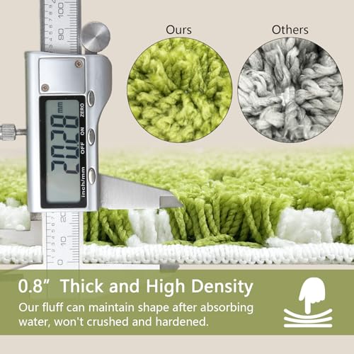Green Leaf Bathroom Rugs - Bathroom Decor Cute Bath Mat for Sink, Tub, Small Rug, Green Bath Mats Washable Non Slip Funny Water Absorbent Bath Rugs Leaves 16" x 24" - color: Grass Green, size: 1'4" x 2' (Rectangular)