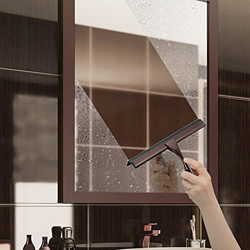 Hiware All-Purpose Shower Squeegee for Shower Doors, Bathroom, Window and Car Glass - Bronze, Stainless Steel, 12 Inches - color: Bronze, size: 12-Inch
