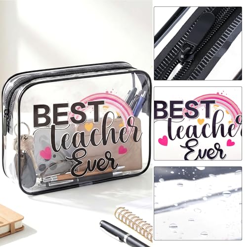 Teach Bag Clear Zipper Pouch, Teacher Survival Kit Bag, Clear Makeup Cosmetic Bag, PVC Waterproof Travel Toiletry Bag Graduation Thanks Gift (C) - style: C