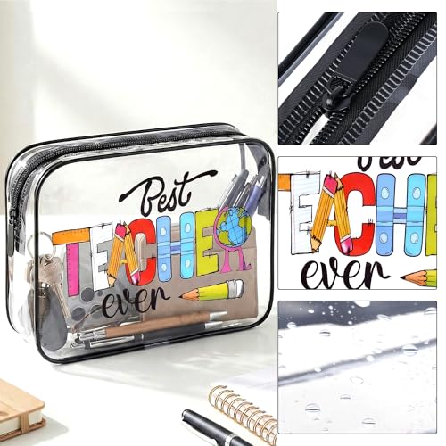 Teach Bag Clear Zipper Pouch, Teacher Survival Kit Bag, Clear Makeup Cosmetic Bag, PVC Waterproof Travel Toiletry Bag Graduation Thanks Gift (B) - style: B