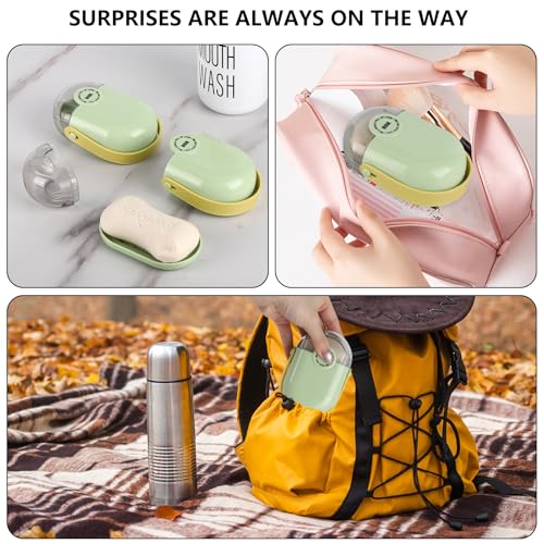 Tbestmax 2 Pack Travel Soap Case, Soap Container with Lid, Portable Bar Soap Holder & Soap Dish with Silicone Handle for Shower, Gym, Camping Essentials, Hiking, Travel Accessories -Green - color: Green