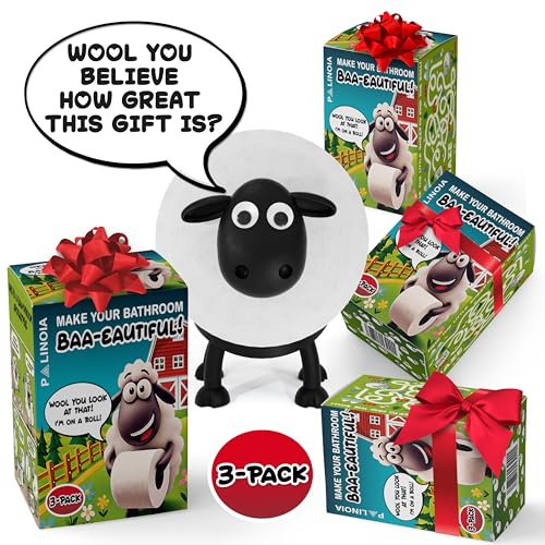 Black Sheep Toilet Paper Holder, Free-Standing Toilet Paper Roll Organizer, Funny Farmhouse Bathroom Decor, Novelty Sheep Bathroom Accessory – 3 Pack Gift Box - size: 3 Pack Gift Box