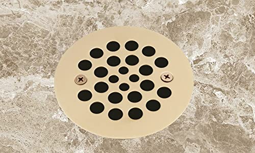 Artiwell 4-1/4“ Shower Strainer Drain Trim Set, Screw-in Shower Strainer Drain Cover, Plastic-Oddities Style Replacement Strainer Grid, Machine & Self-Tapping Screws Included (Champagne Bronze) - color: Champagne Bronze