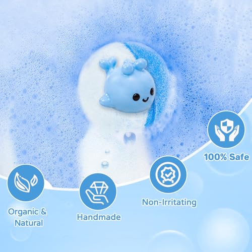 Bath Bombs for Kids with Surprise Inside, 24 Pack Kids Bath Bombs with Toys Inside Gift Set, Kid Bubble Bath Fizzy for Girls Boys with Bath Toys - color: Blue Edition
