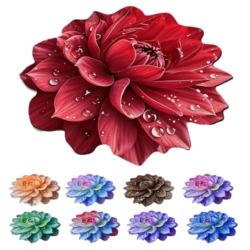 Floral Diatomaceous Earth Floor Mat 3D Flowers Pattern Bath Mat Non-Slip Bath Rug Safe Absorbent Quick Drying Bathmat Suitable for Bathroom Kitchen Entrance (Style 1, 15.75"/40cm) - color: Style 1, size: 1'4" x 1'4" (Flower)