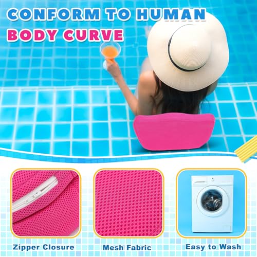 Yerliker 1 Pcs Foldable Hot Tub Booster Seat for Adults Adjustable 2 Heights up to 6.3", Weighted Booster Seat 3D Air Mesh Hot Tub Accessories Quick Dry Micro Dot Non Slip for Spa Bathtub Pool (Pink) - color: Pink