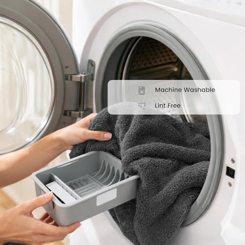 8-Piece Cotton Bath Towel Set with Hanging Loops for Bathroom, Yellow&Gray | Complete starter set for daily showers, sink-side use, small bathrooms, and guest baths, OEKO-TEX certified, easy care - color: B01: Yellow & Gray