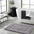 Jean Pierre New York 100% Chenille Cotton Skid Resistant Plush Bath Mat - 20"x32" Bathroom Rug - Charcoal Grey - color: Charcoal Grey, size: 1'8" x 2'8" (Rectangular)