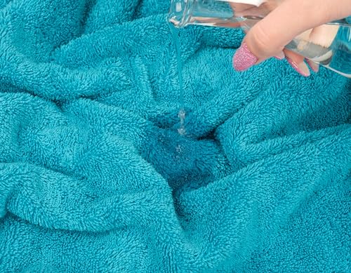 American Soft Linen 100% Cotton Luxury Turkish Towels, 6 Piece Towel Set | Soft Absorbent Quick Dry OEKO Tex Standard 100 Certificated Durable Machine Washable Breathable Premium Hotel Quality - color: Aqua Blue, size: 6PC (2BT + 2HT + 2WC)