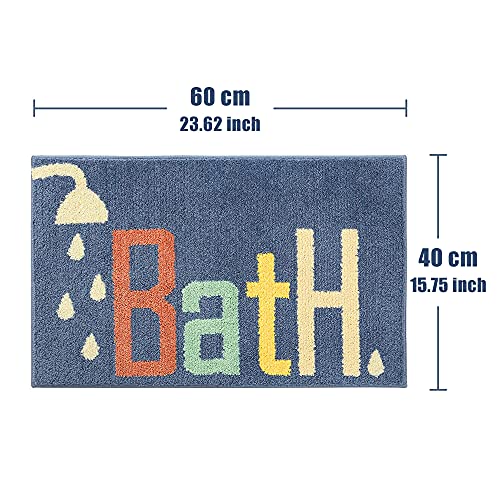 Bathroom Rug mat, Non-Slip Soft Microfiber Washable Water Absorbent Colourful Cute Bath mats Rugs Set for Bathroom,Kids,Toilet,Indoor, tub and Shower -16"x24"/40x60cm - size: 16 x 24 inches