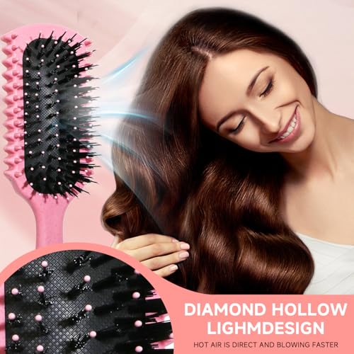 Brush, Curl Defining Brush with 3 Pcs Slick Back Hair Set Bristle Edge Control Teasing Comb, For Combing and Shaping in All Hairstyles to Reduce Pulling (Pink) - color: Pink