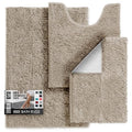 Hearth & Harbor Bathroom Rugs, Chenille Bath Mat - Machine Washable Bath Mats for Bathroom Non-Slip Backing Rubber, Quick Dry Mat - Beige Bath Rug, 17x24-26x44-20x24 - color: Beige, style: 17x24 / 26x44 / 20x24