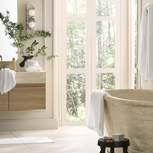 BOLL & BRANCH Turkish Ribbed Bath Mat - White - 100% Organic Turkish Cotton - Plush Absorbent Quick Dry Luxury Bathroom Mat with Ribbed Texture - Soft Underfoot Spa Comfort - color: White, style: Ribbed