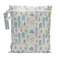 Bumkins Waterproof Wet Bag for Baby, Travel, Swim Suit, Cloth Diapers, Pump Parts, Pool, Beach, Gym Clothes, Toiletry, Hook to Stroller, Daycare, Zipper Reusable Wetdry Packing Pouch, Cactus Green - color: D7 Cactus, style: Wet Bag