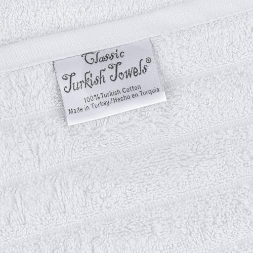 Classic Turkish Towels CTT Premium 6 Piece Hand Towels Set, 100% Turkish Cotton, Quick Dry & Comfy Towels for Hotel & Spa, Highly Absorbent | 20"x32" (White) - color: White, size: 6-Piece Hand Towel Set