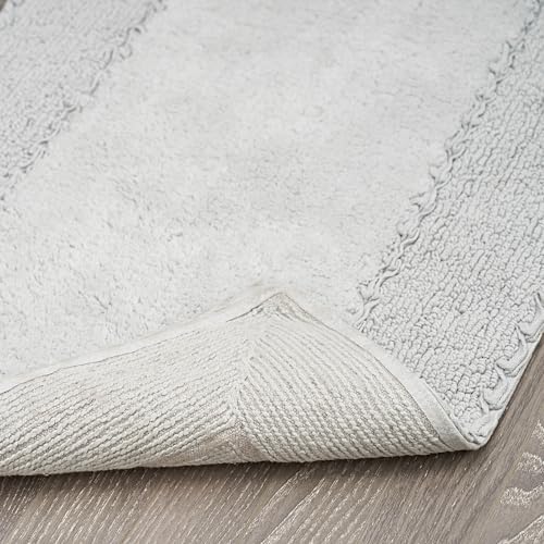 Laura Ashley Ruffle Border 100% Cotton Bath Rug, Light Grey, 17"x 24" - color: Light Grey, size: 1'5" x 2' (Rectangular)