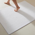 TYUU Large Bathroom Rugs Non Slip Washable Bath Rugs Super Absorbent Bathroom Rug Thin Quick Dry Low Pile Bath Mats, White 36"x60" - color: White, size: 3' X 5' (Rectangular)