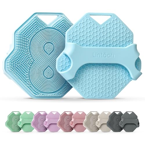 Silicone Shower Scrubber for Body – Exfoliating Loofah Alternative, Zinc & Silver-Infused, Hygienic & Gentle for Sensitive Skin, Durable & Long-Lasting Body Scrubber for Men - Sky Blue - color: Sky Blue