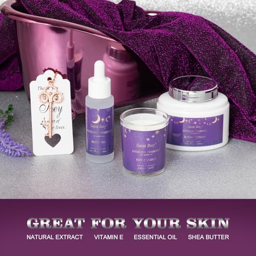 Spa Gift Basket Bath Spa Kit Spa Gifts for Women, Bath and Body Baskets Set | 10pc Self Care Kit Lavender Scent Birthday Gifts Skin Care Set, Christmas Gifts, Beauty kits Bridal Shower Self-care Home Spa