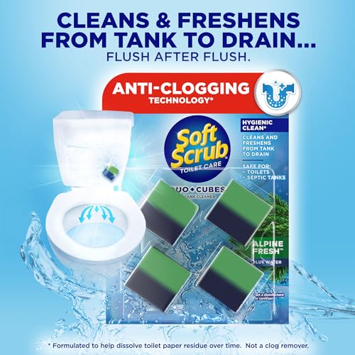 Soft Scrub in-Tank Toilet Cleaner Duo-Cubes, Alpine Fresh, 4Count - size: 4 Count (Pack of 1)