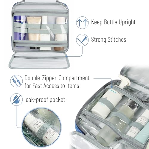 Ms. Pen- Travel Toiletry Bag Organizers, Teal | Makeup Travel Bag for Toiletries with Hanging Hook, Water-Resistant
