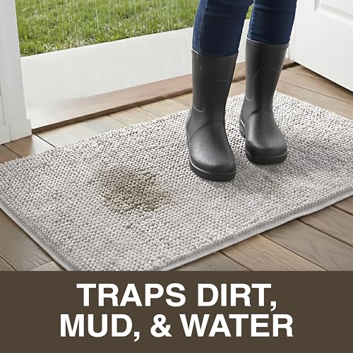 Neater Home Plush Bathroom Rugs 36x24 Thick Chenille Quick Dry Microfiber Absorbent Bath Mat, Soft Bath Rugs, Machine Washable Bathroom Floor Mat for Tub Shower Sink, Home Decor Accessories, Gray - color: Grey, size: 36" x 24"