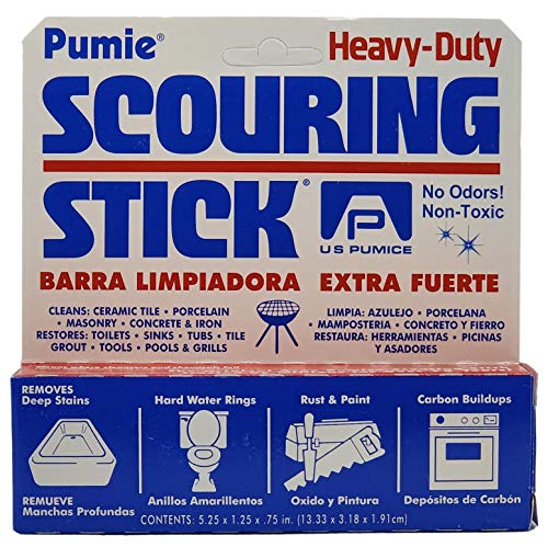 PUMIE 3 Pack Scouring Stick, Toilet Bowl Ring Remover, Heavy Duty Extra Strong Pumice Cleaning Bar, Pumice Stone for Cleaning Toilet Rings, Bathroom & Kitchen Stains by USPumice - size: 3 Count (Pack of 1)