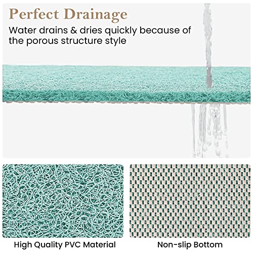 Shower Mat Bathtub Mat Non-Slip,24x16 inch, Soft Tub Mat with Drain,PVC Loofah Bath Mat (Phthalate Free) for Tub and Bathroom,Quick Drying,Green - color: Green, size: 24" x 16" (Rectangular)