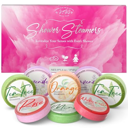 Shower Steamers Aromatherapy 8 Pack - Gifts for Women, Shower Bombs with Essential Oils, Self Care and Stress Relief Stocking Stuffers, Relaxation Birthday Gifts for Women and Men. Pastel Flow Style - style: Pastel Flow Style