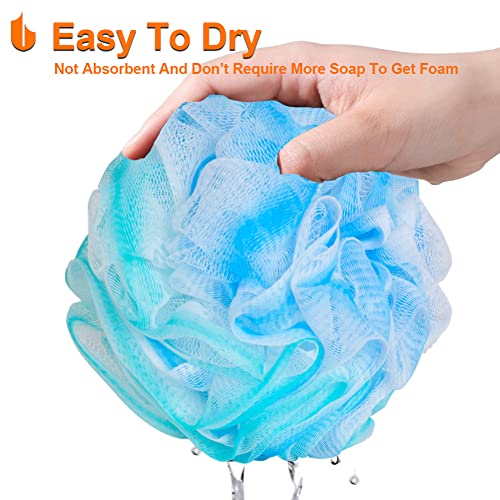 Urbanstrive Shower Bath Sponge XL 75g Soft Shower Loofahs Balls for Body Wash Men Women Bathroom Accessories, 1 Pack, Green-Blue - color: Green-blue