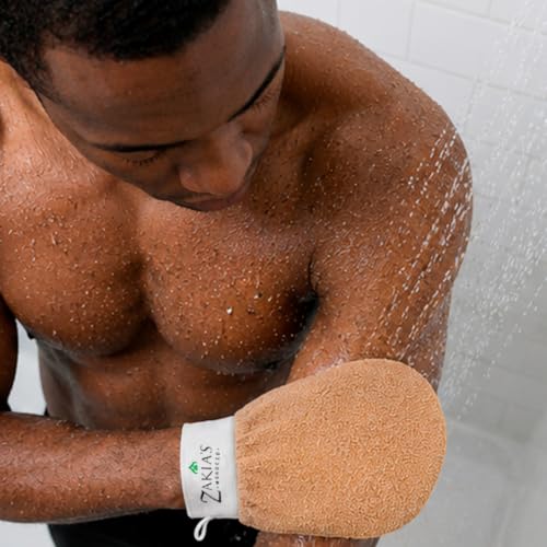 Original Kessa Exfoliating Glove - Salmon Beige - Microdermabrasion Exfoliating Mitts, Removes unwanted dead skin, dirt and grime and Keratosis Pilaris. Great for spray tan removal. 1 unit | Microdermabrasion, Removes dead skin, dirt and grime, spray tan