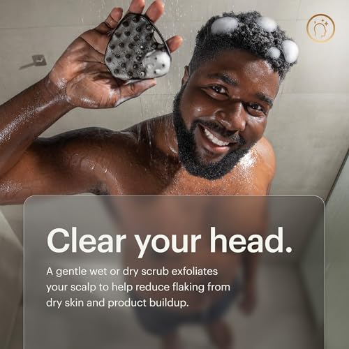 MANSCAPED® The Scalp Buffer Men’s Silicone Head Scrubber – Premium Cleansing & Exfoliating Hair Brush, Ergonomic Handheld Design for Gentle Scalp Massage (1-Pack) - size: Scalp Buffer