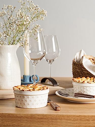LE TAUCI Ramekins 8 oz, Ramiken for Creme Brulee, Lava Cake, Pudding, Souffle, Pot Pie, Ceramic Baking Dishes, Oven Safe - 4.3 inch, Set of 4, Arctic White - color: Arctic White, size: 8 oz