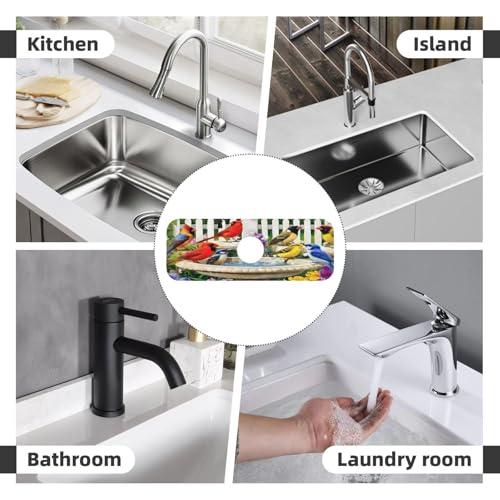 Bird Kitchen sink faucet pad, strong water absorption, anti slip, easy to clean, very suitable for splash and drip prevention, suitable for kitchens and bathrooms - color: Bird