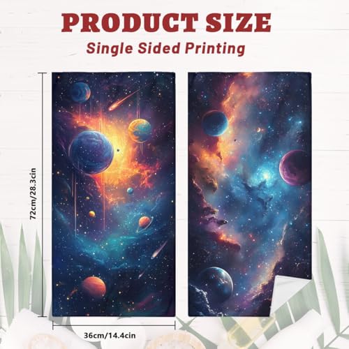Alien Deep Space Hand Towels, Planets Nebulae Meteor Showers Decorative Fingertip Face Towels Soft Absorbent Dish Towel for Kitchen Bathroom Gym Spa - color: Alien Deep Space