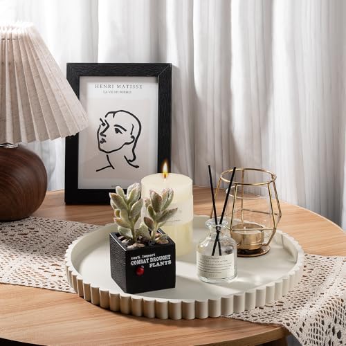Round Bathroom Tray Silicone Kitchen Counter Decor Vanity Organizer Decorative Coffee Table Tray for Perfume, Candle, Soap Dish, 12 Inch, Beige - color: Beige, size: 12"