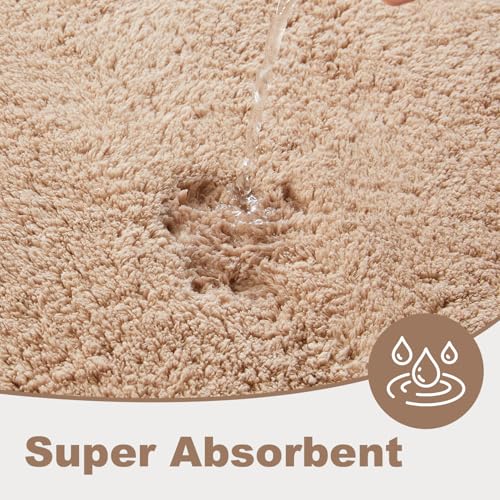 TYUU Large Bathroom Rugs, Ultra Soft Super Absorbent Bath Rugs Non Slip Washable Quick Dry Bath Mat with Rubber Backing for Bathroom Floor, Shower, or Sink, Beige 3' x 4' - color: Beige, size: 3' x 4'