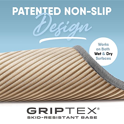 MICRODRY - SoftLux Braided Bath Mats for Bathroom, Super Absorbent Bath Mat, Memory Foam Bathroom Rugs with GripTex Skid-Resistant Base, Pilling-Resistant, 17 x 24 Inches, Light Grey - color: Light Grey, size: 1'5" x 2' (Rectangular)