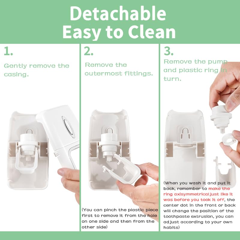 Toothbrush Holder and Toothpaste Dispenser Set, Automatic Toothpaste Squeezer Dispenser, Dispenser Toothpaste Squeezer Kit, Wall Mounted Bathroom Accessories (White) - color: White